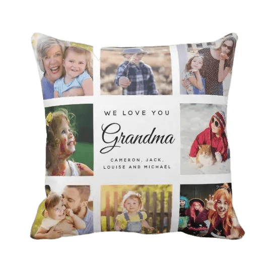 Személyre szabott We Love You Grandma párna a nagymamának ajándékba -. Mejkmi - Személyre szabott ajándékok szeretteidnek!